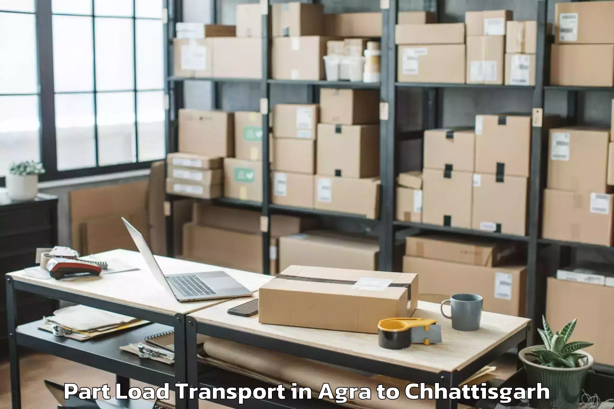 Reliable Agra to Raigarh Chhattisgarh Part Load Transport